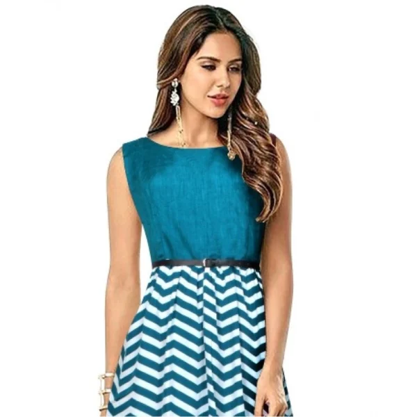 Generic Women's Taffeta Western Wear Flare Long Gown (Sea Green)