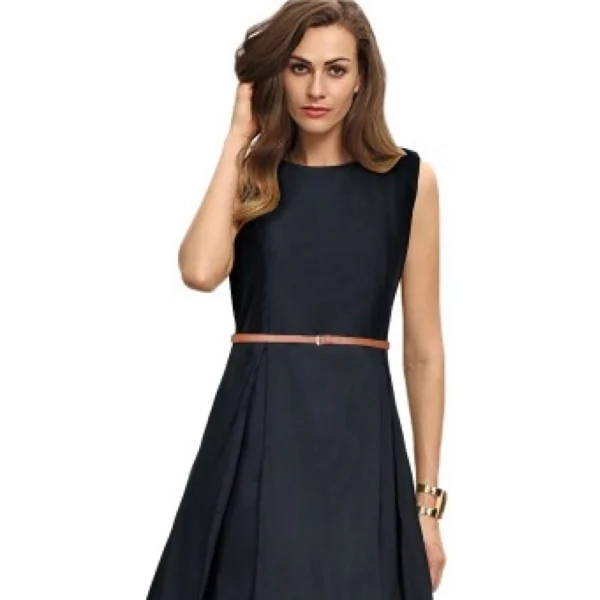 Generic Women's Taffeta Silk Western Wear Flare Long Gown (Black)