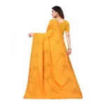 Women's Vichitra Silk Embroidery Sarees (Mustard, 5-6 Mtrs)
