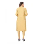 Women's Digital Print Rayon Regular 3/4th Sleeve Knee Length Kurti (Beige)