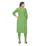 Women's Digital Print Rayon Regular 3/4th Sleeve Knee Length Kurti (Green)