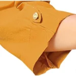 Women's Solid Rayon Roll Up 3/4th Sleeve Knee Length Kurti (Mustard)