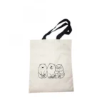 Pack Of 2_ Ice Bears Printed Canvas Reusable Shopping & Grocery Carry bag (White)