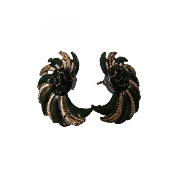 Women's Alloy Gold Plated Stud (Green)