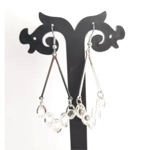 Women's Alloy Silver Plated Silver Plated Drop Earrings (White)