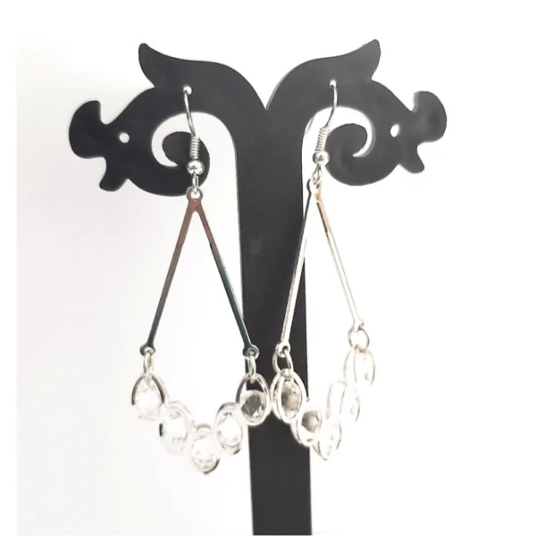 Women's Alloy Silver Plated Silver Plated Drop Earrings (White)