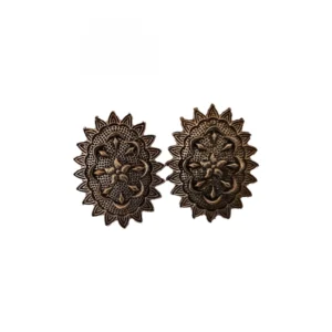 Women's Alloy Oxidised Design Silver Plated Stud (Anti Silver)