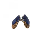 Women's Alloy Designer Crystal Gold Plated Stud (Dark Blue)