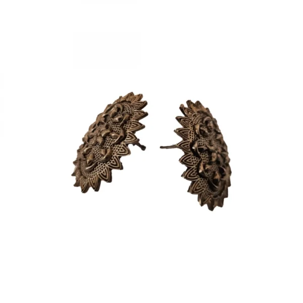 Women's Alloy Oxidised Design Silver Plated Stud (Anti Silver)