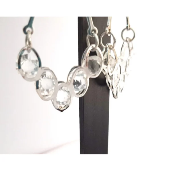 Women's Alloy Silver Plated Silver Plated Drop Earrings (White)