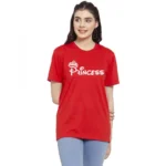 Women's Cotton Blend Princess Printed T-Shirt (Red)