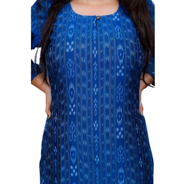 Women's Sambalpuri Certified Handloom Cotton A-Line Kurti (Blue)