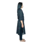 Women's Sambalpuri Certified Handloom Pure Cotton Straight Kurti (Black)