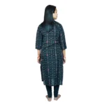 Women's Sambalpuri Certified Handloom Pure Cotton Straight Kurti (Black)