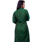 Women's Sambalpuri Certified Handloom Pure Cotton Straight Kurti (Green)