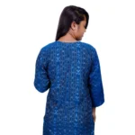 Women's Sambalpuri Certified Handloom Cotton A-Line Kurti (Blue)