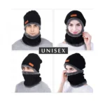 Generic Winter Knit Beanie Woolen Cap Hat and Neck Warmer Scarf Set for Men And Women (Assorted)