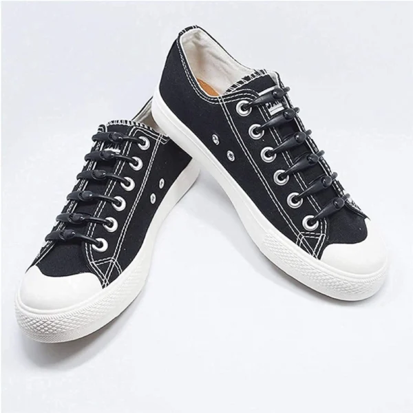 Generic 12_Set Pack Of_2 Elastic Shoelaces Stretchy Silicone Elastic Special No Tie Shoe Laces for Children and Adults Lazy Tieless Suitable for All Shoes (Assorted)