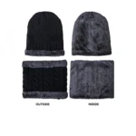 Generic Winter Knit Beanie Woolen Cap Hat and Neck Warmer Scarf Set for Men And Women (Assorted)