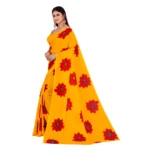 Women's Georgette Saree With Out Blouse (Yellow, 5-6 Mtrs)