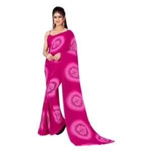 Women's Georgette Saree With Out Blouse (Pink, 5-6 Mtrs)