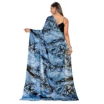 Women's Georgette Saree With Out Blouse (Light Blue, 5-6 Mtrs)