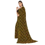 Women's Georgette Saree With Out Blouse (Mustard, 5-6 Mtrs)