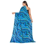 Women's Georgette Saree With Out Blouse (Blue, 5-6 Mtrs)