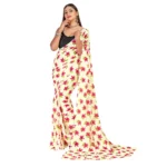 Women's Georgette Saree With Out Blouse (Pink, 5-6 Mtrs)
