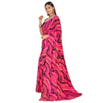 Women's Georgette Saree With Out Blouse (Pink, 5-6 Mtrs)