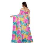 Women's Georgette Saree With Out Blouse (Pink, 5-6 Mtrs)