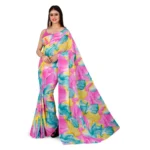 Women's Georgette Saree With Out Blouse (Pink, 5-6 Mtrs)