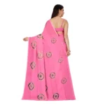 Women's Georgette Saree With Out Blouse (Pink, 5-6 Mtrs)