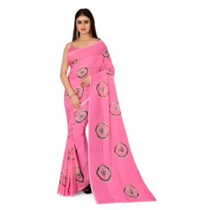 Women's Georgette Saree With Out Blouse (Pink, 5-6 Mtrs)