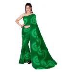 Women's Georgette Saree With Out Blouse (Green, 5-6 Mtrs)