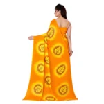 Women's Georgette Saree With Out Blouse (Orange, 5-6 Mtrs)