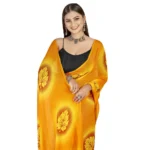 Women's Georgette Saree With Out Blouse (Yellow, 5-6 Mtrs)