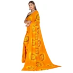 Women's Georgette Saree With Out Blouse (Yellow, 5-6 Mtrs)