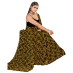 Women's Georgette Saree With Out Blouse (Mustard, 5-6 Mtrs)