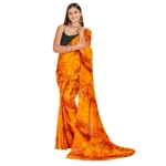 Women's Georgette Saree With Out Blouse (Yellow, 5-6 Mtrs)