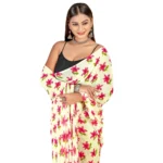 Women's Georgette Saree With Out Blouse (Pink, 5-6 Mtrs)