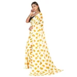 Women's Georgette Saree With Out Blouse (Mustard, 5-6 Mtrs)