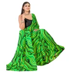 Women's Georgette Saree With Out Blouse (Green, 5-6 Mtrs)