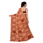 Women's Georgette Saree With Out Blouse (Brown, 5-6 Mtrs)