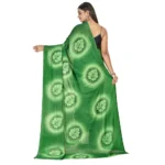 Women's Georgette Saree With Out Blouse (Green, 5-6 Mtrs)