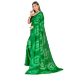 Women's Georgette Saree With Out Blouse (Green, 5-6 Mtrs)