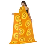 Women's Georgette Saree With Out Blouse (Yellow, 5-6 Mtrs)