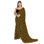 Women's Georgette Saree With Out Blouse (Mustard, 5-6 Mtrs)