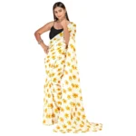 Women's Georgette Saree With Out Blouse (Mustard, 5-6 Mtrs)