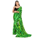 Women's Georgette Saree With Out Blouse (Green, 5-6 Mtrs)
